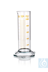 Maatcilinder lage vorm, 2000 ml, verdeling 50,0 ml, Ø 105,0 x H 420 mm, klasse B, bruine...